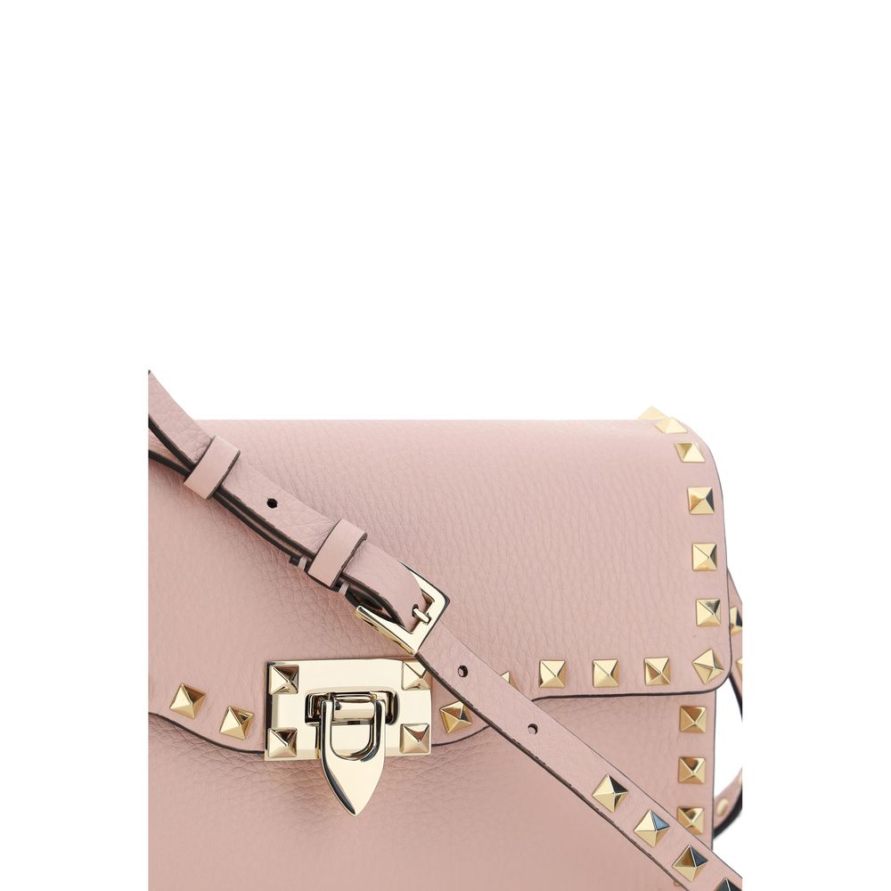 Valentino Garavani Rockstud Schultertasche aus rosa Kalbsleder