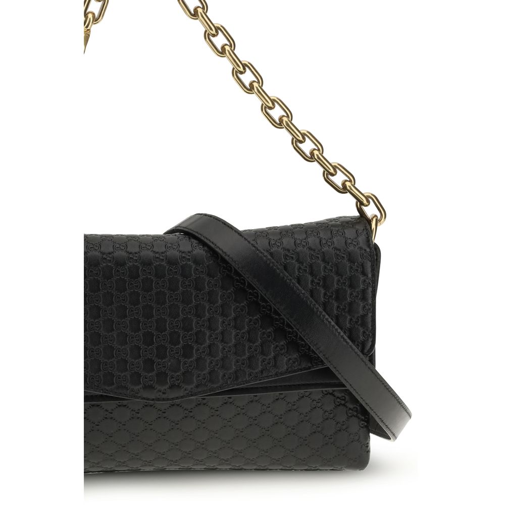 Gucci Schwarze Bos Taurus Kalbsleder Schultertasche