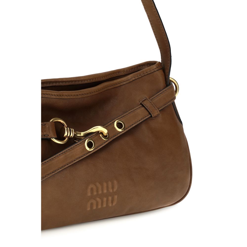 Miu Miu Brown Lambskin Shoulder Bag