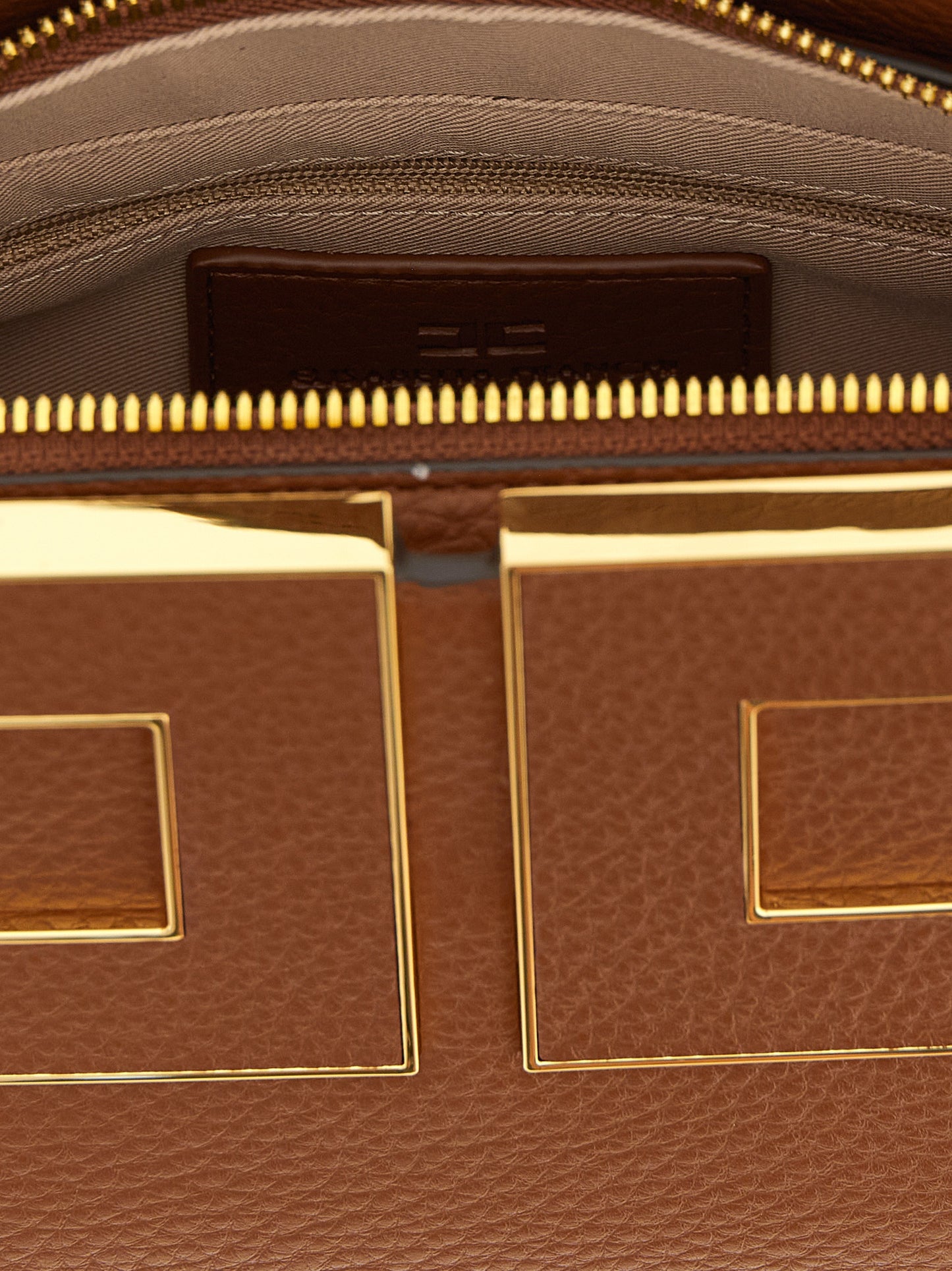 Elisabetta Franchi Braune Handtasche aus Polyester