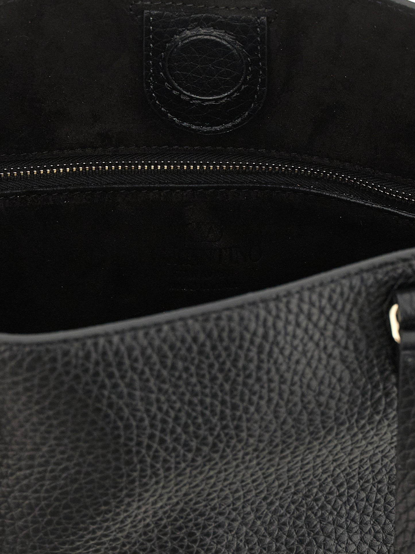 Valentino Garavani Schwarze Kalbsleder-Schultertasche