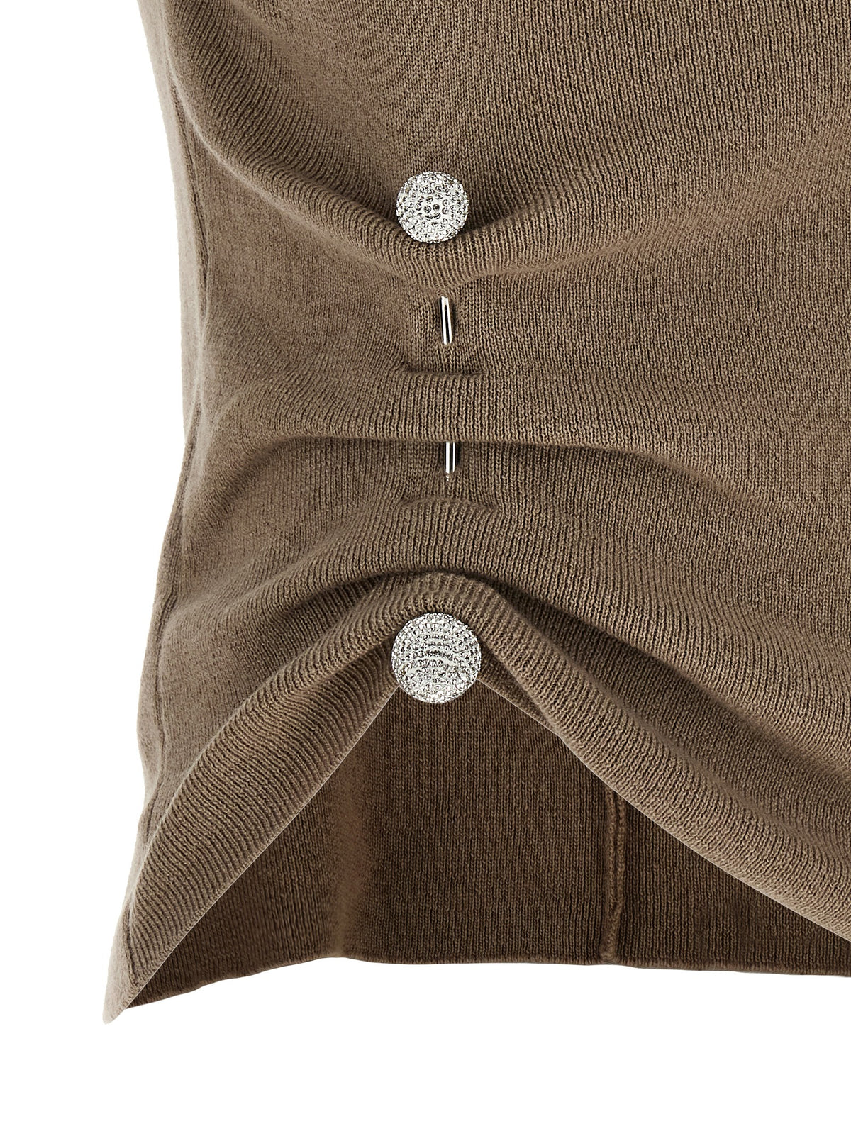 Giuseppe Di Morabito T-Shirt Senza Maniche in Pura Lana Vergine – Beige