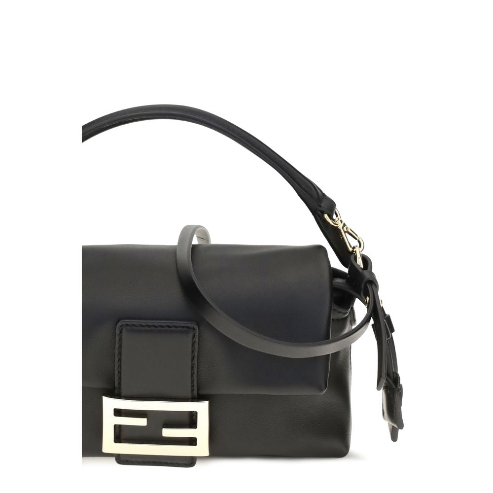 Fendi Mini borsa a mano Baguette nera in pelle di agnello