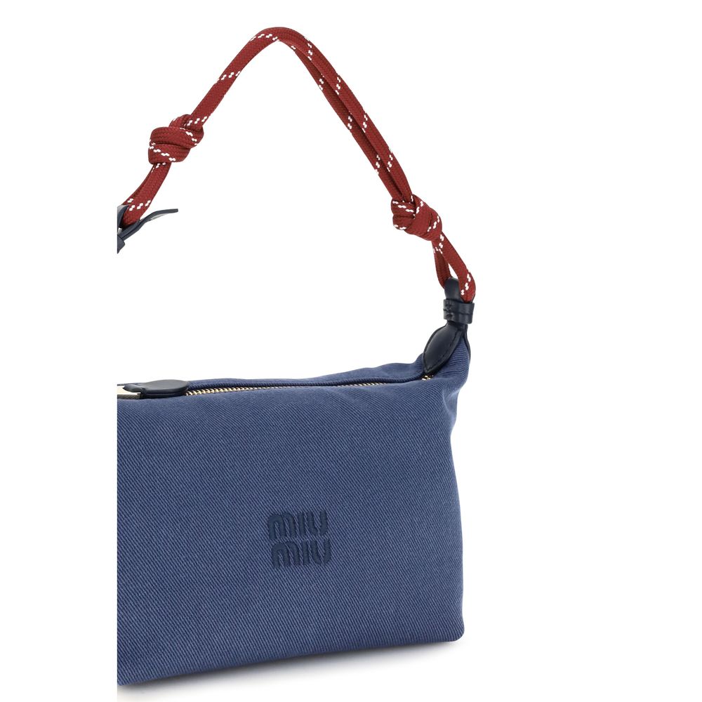 Miu Miu Blaue Baumwoll-Umhängetasche