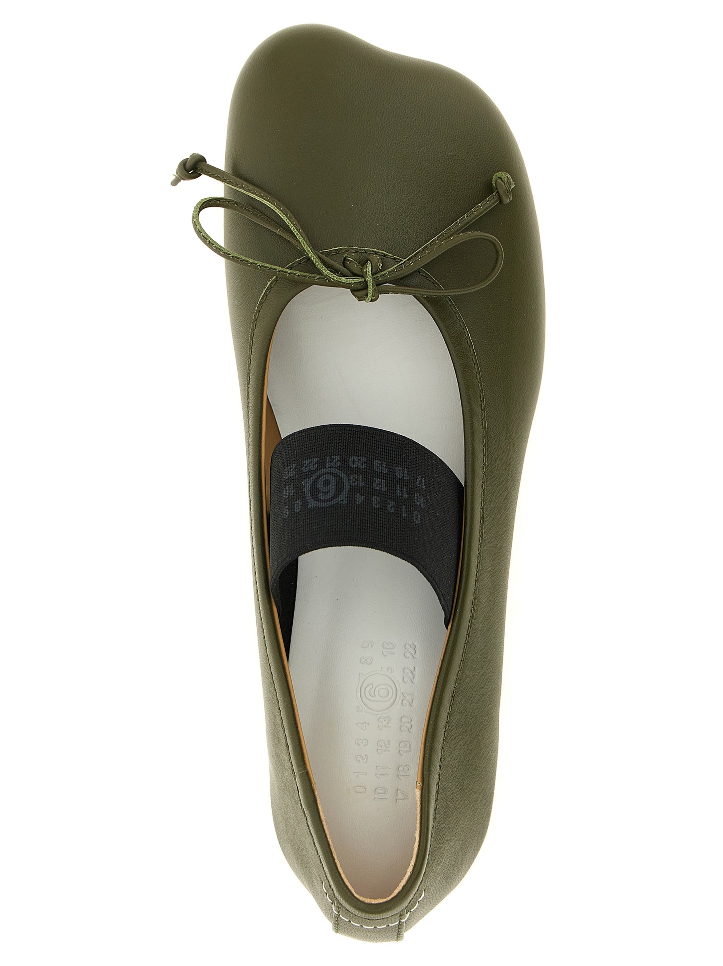 MM6 Maison Margiela Zweifarbige Ballerinas aus Lammleder