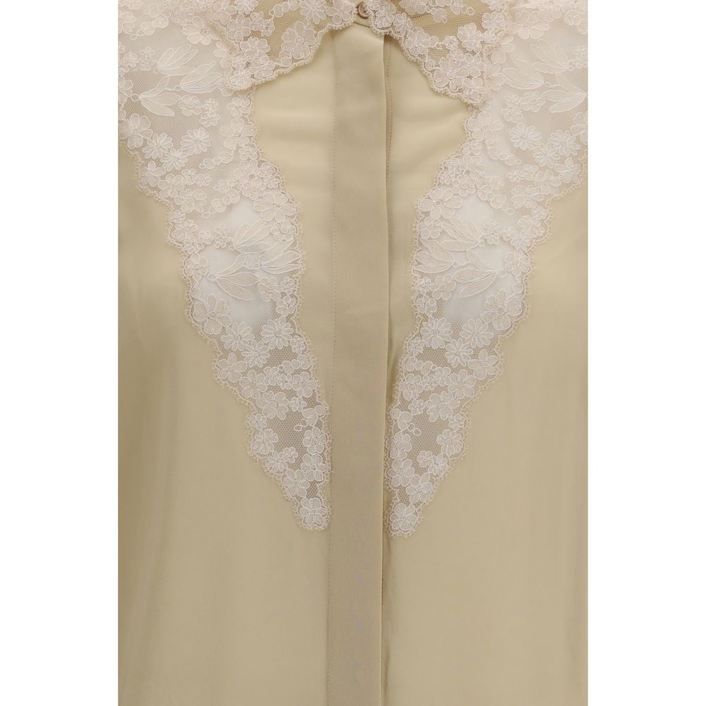 Fendi Beige Silk Dress Shirt – Ansicht 3 | Arca Lucia