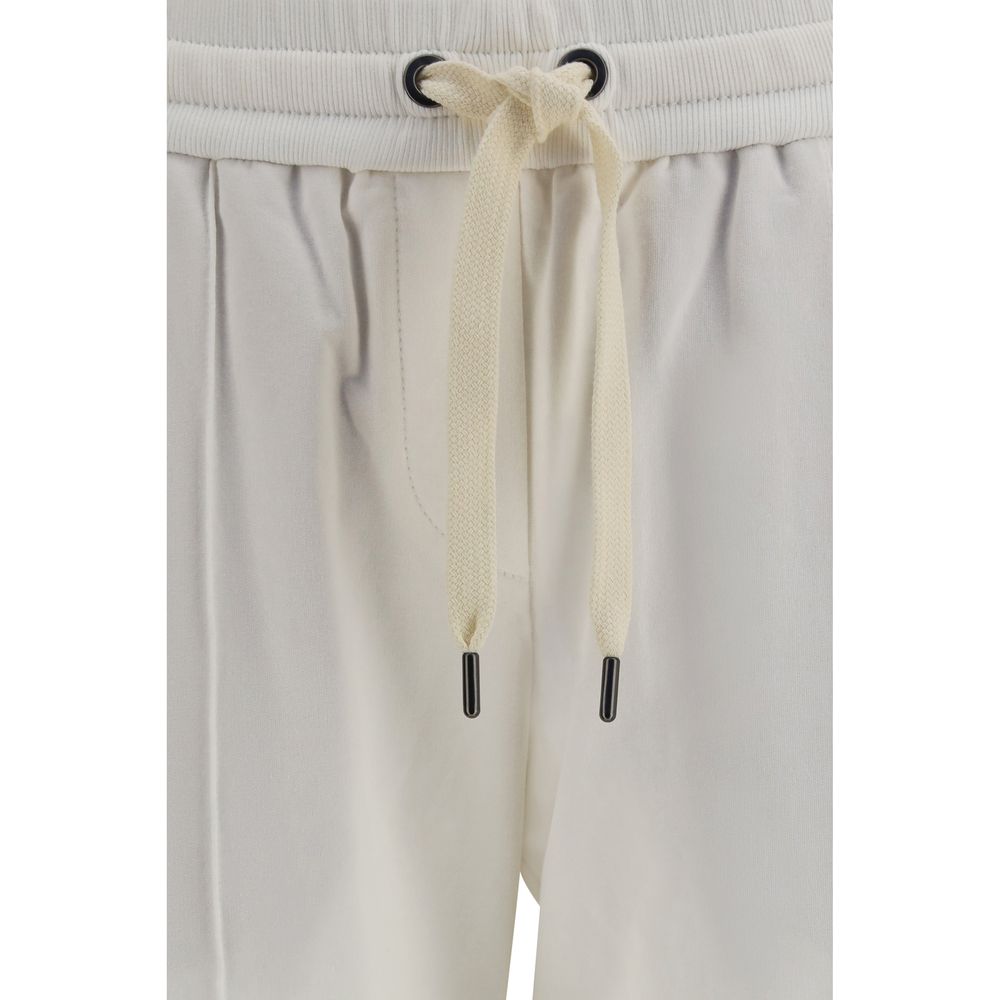 Brunello Cucinelli White Cotton Track Pants