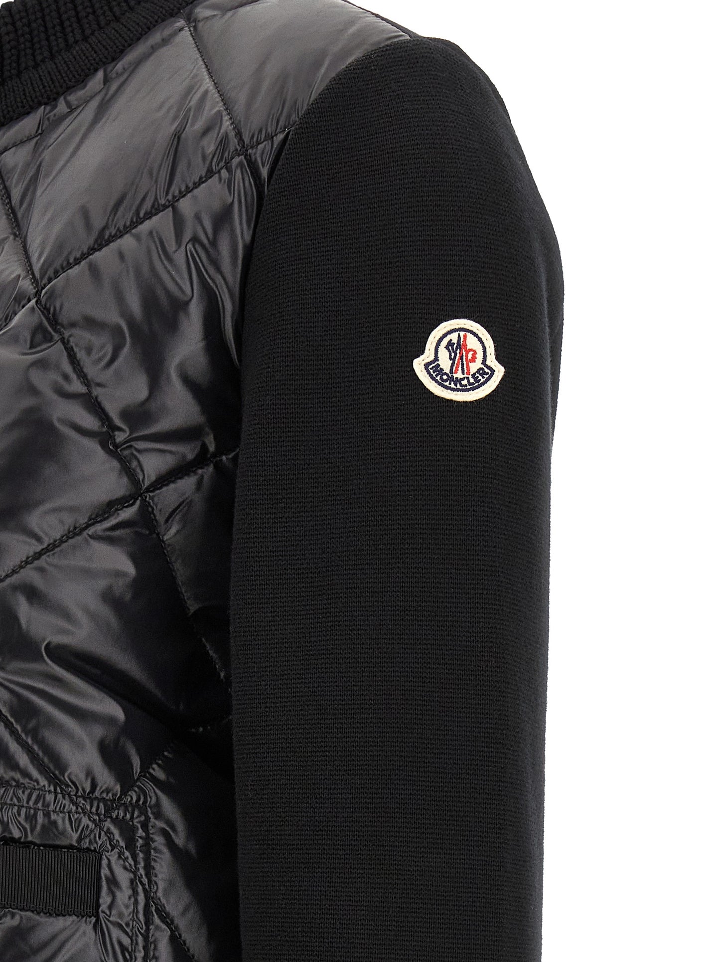Moncler Schwarzer Cardigan aus Polyamid
