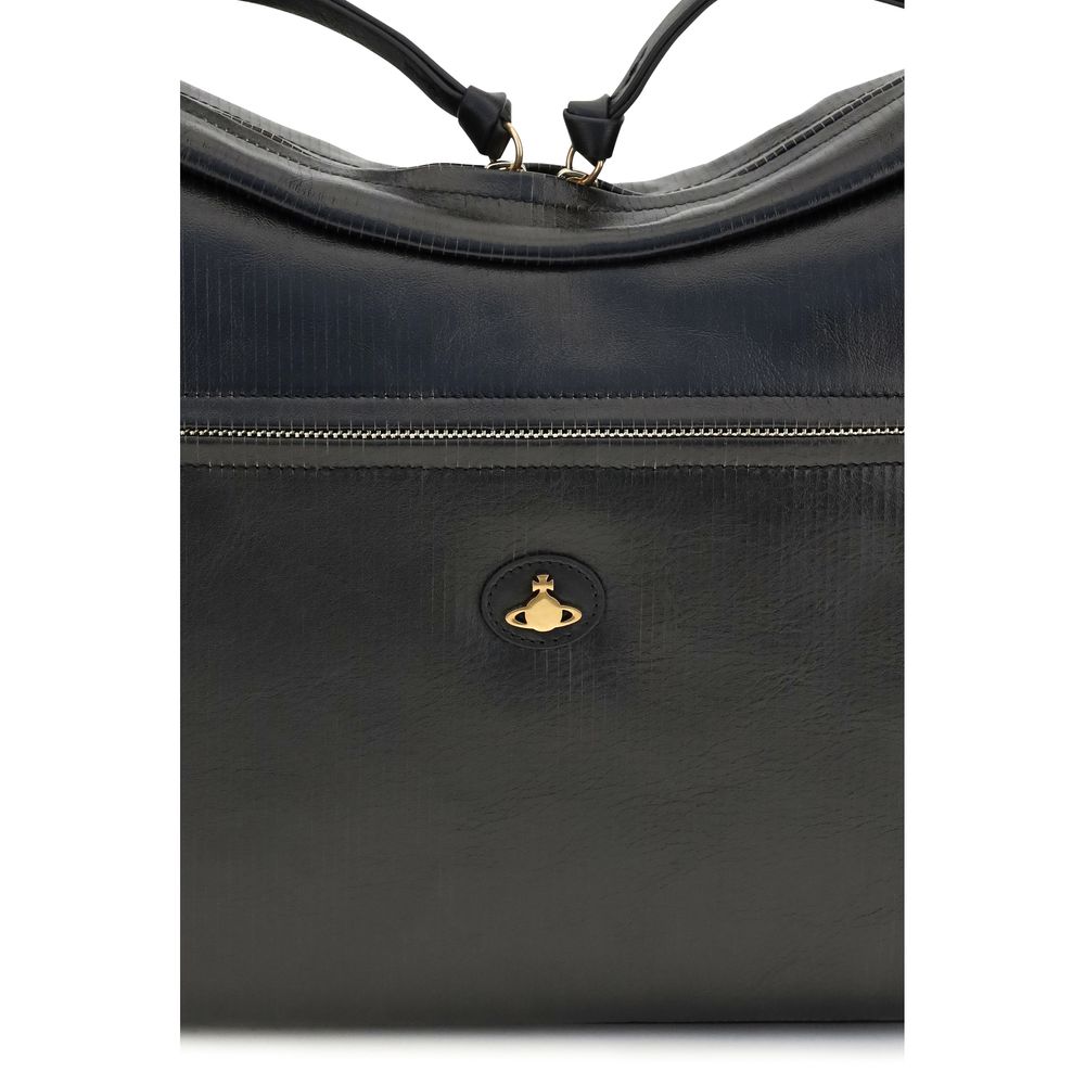 Vivienne Westwood Schwarze Bos Taurus Kalbsleder Schultertasche
