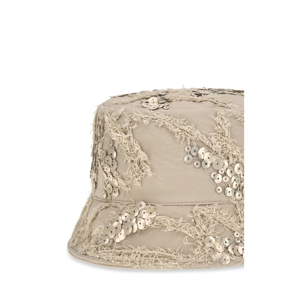 Brunello Cucinelli Beige Seiden-Hut