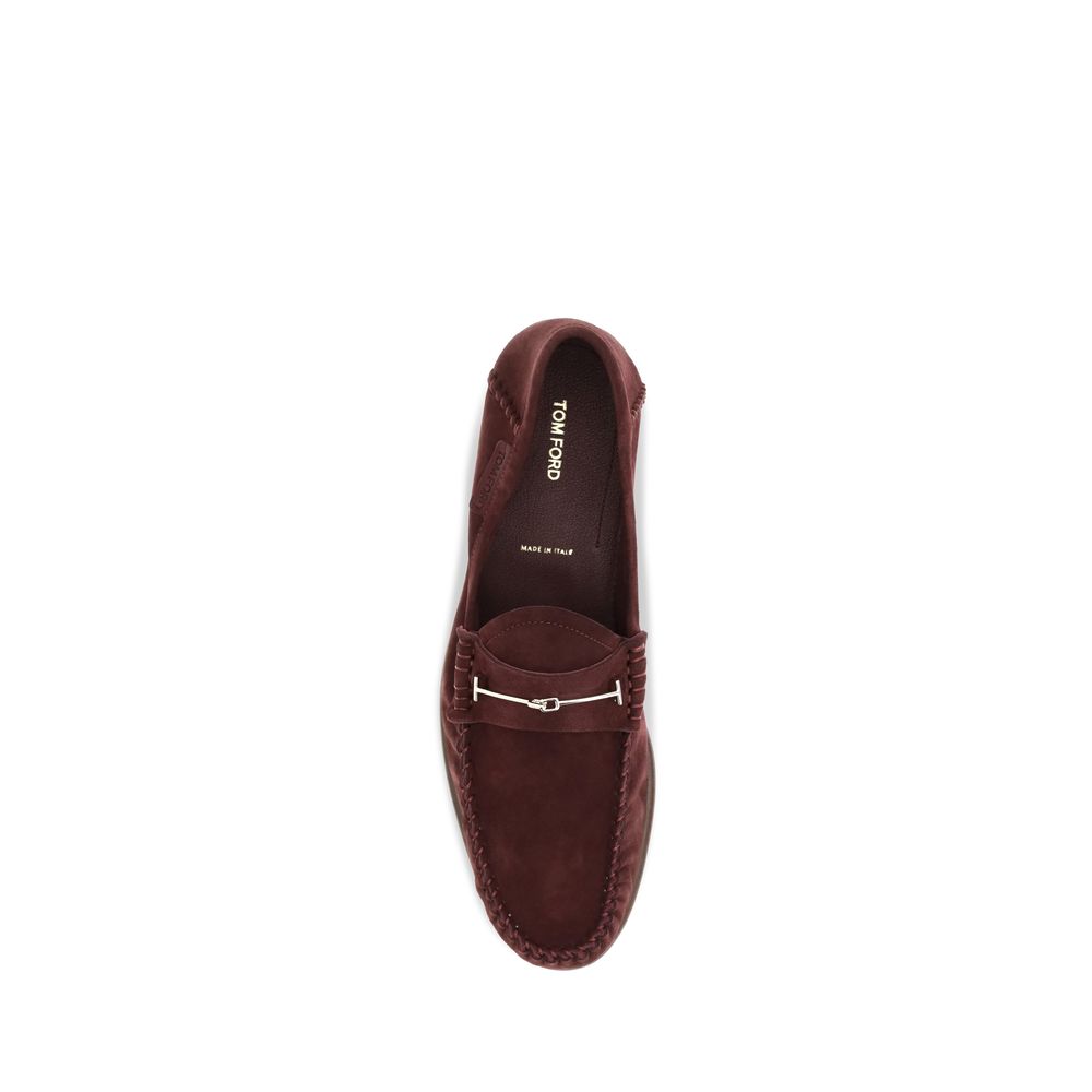 Tom Ford Bordeaux Kalbsleder Bos Taurus Loafer zum Hineinschlüpfen