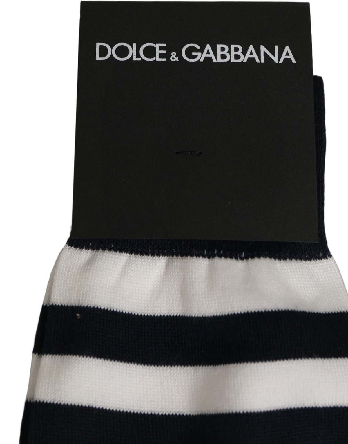 Dolce & Gabbana Black and White Cotton Striped Socks