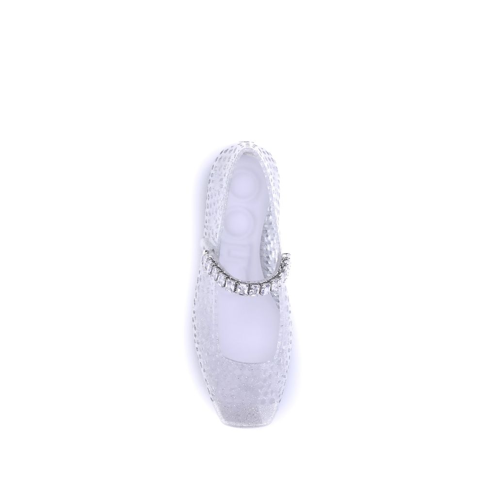 Jimmy Choo Weiße Ballerinas aus Polyurethan