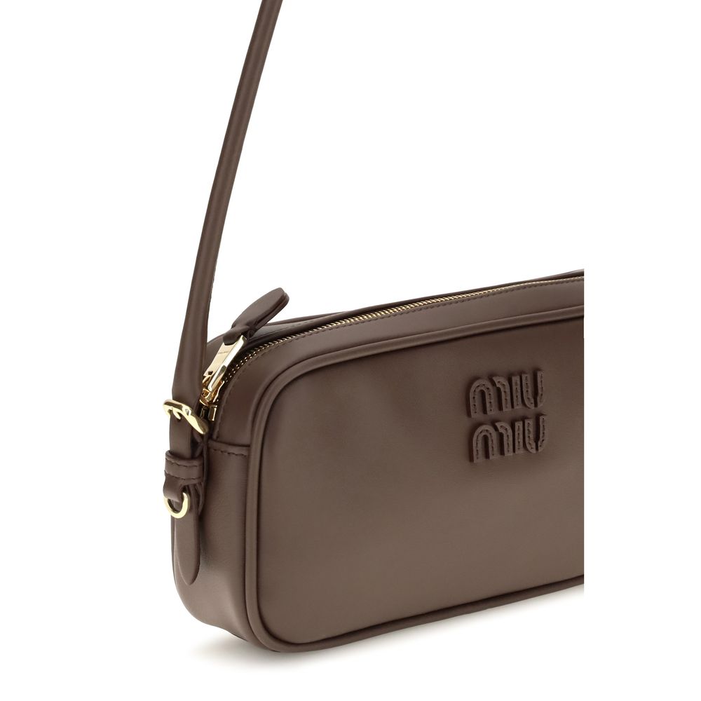 Borsa a tracolla Miu Miu in pelle di vitello marrone