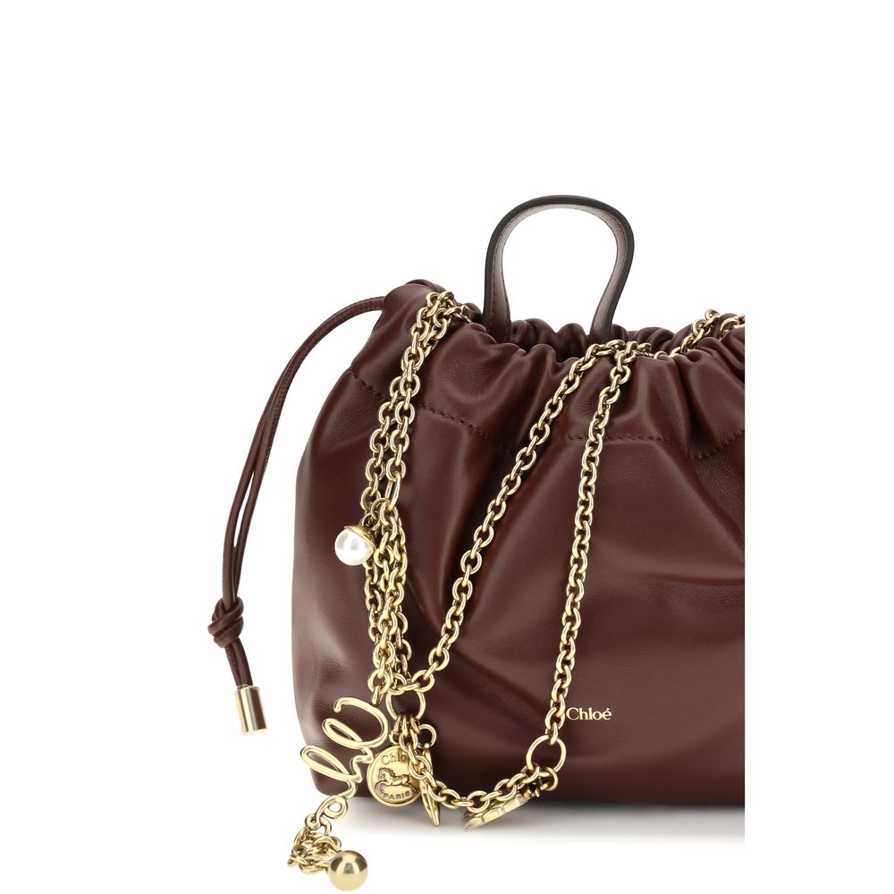 Chloé Schultertasche aus Leder in Rot