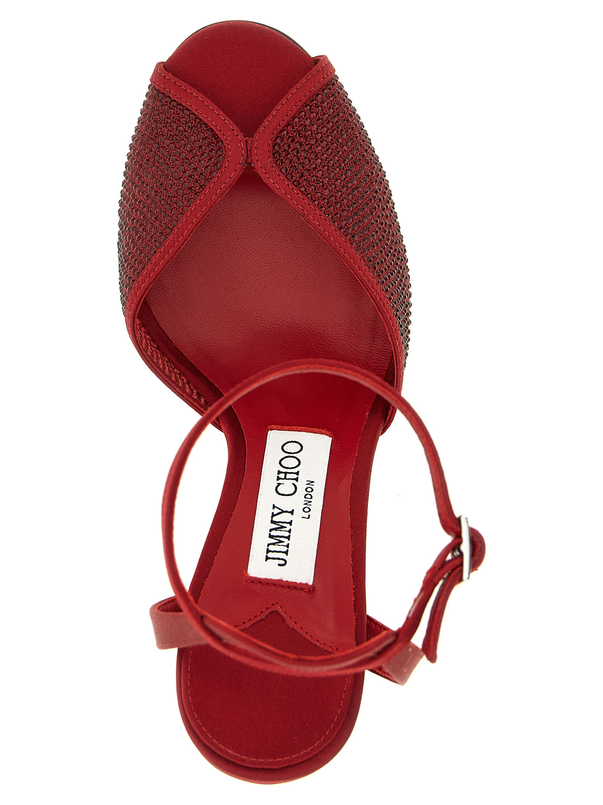 Jimmy Choo Sandali con Tacco a Spillo in Pelle di Agnello – Rosso