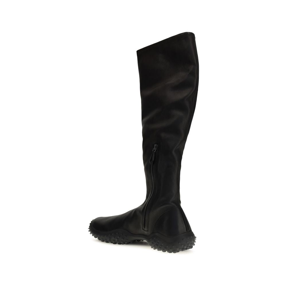 Stivaletti alla caviglia in pelle di agnello nera Miu Miu