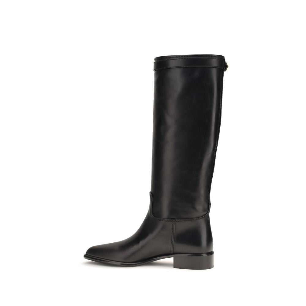 Prada Stiefeletten aus Leder in Schwarz