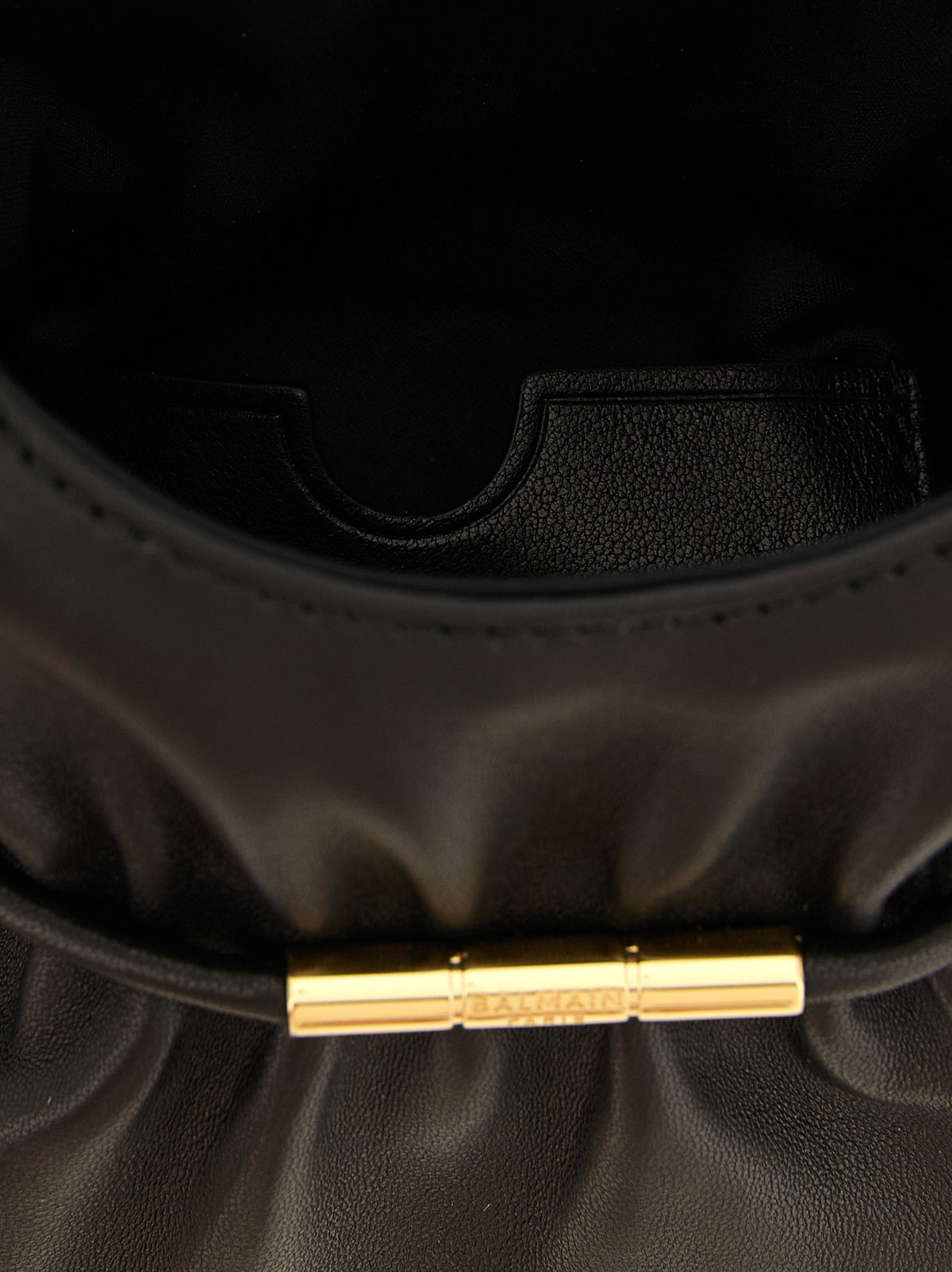 Balmain Borsa a Spalla in Pelle di Agnello – Nero