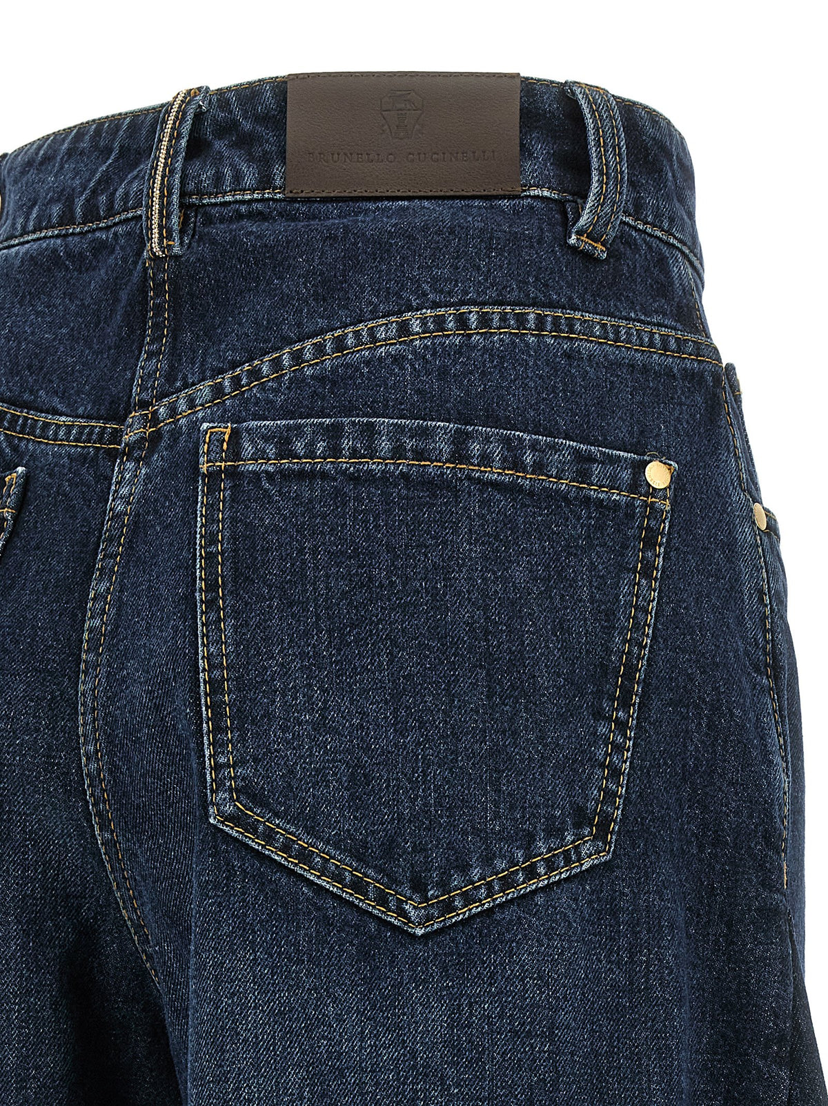 Jeans in denim di cotone blu Brunello Cucinelli
