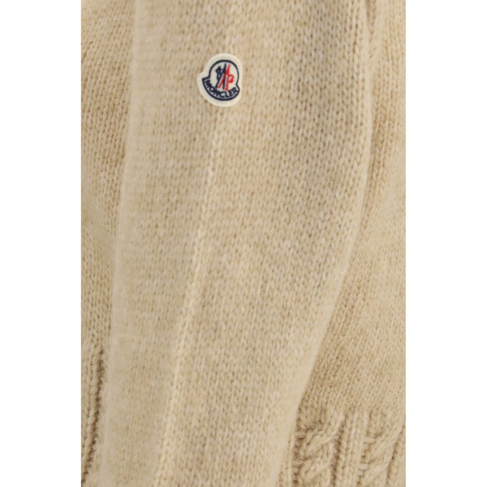 Maglione a collo alto in alpaca beige Moncler