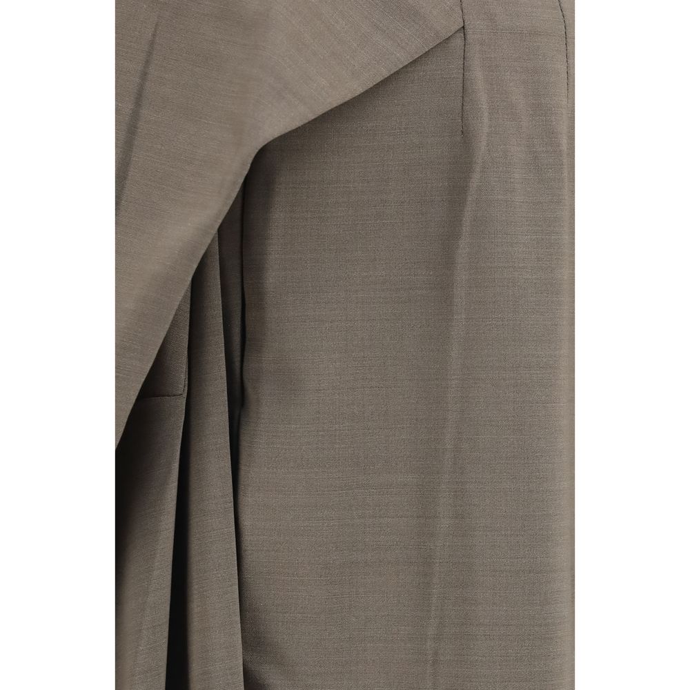 Pantaloni svasati grigi in lana Jacquemus