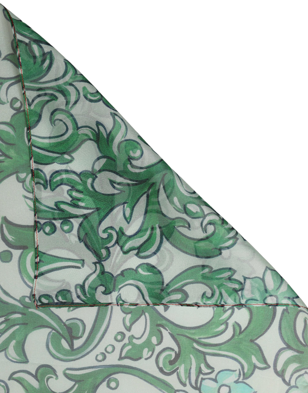 Dolce & Gabbana Grünes Seidenfoulard mit Blumenprint