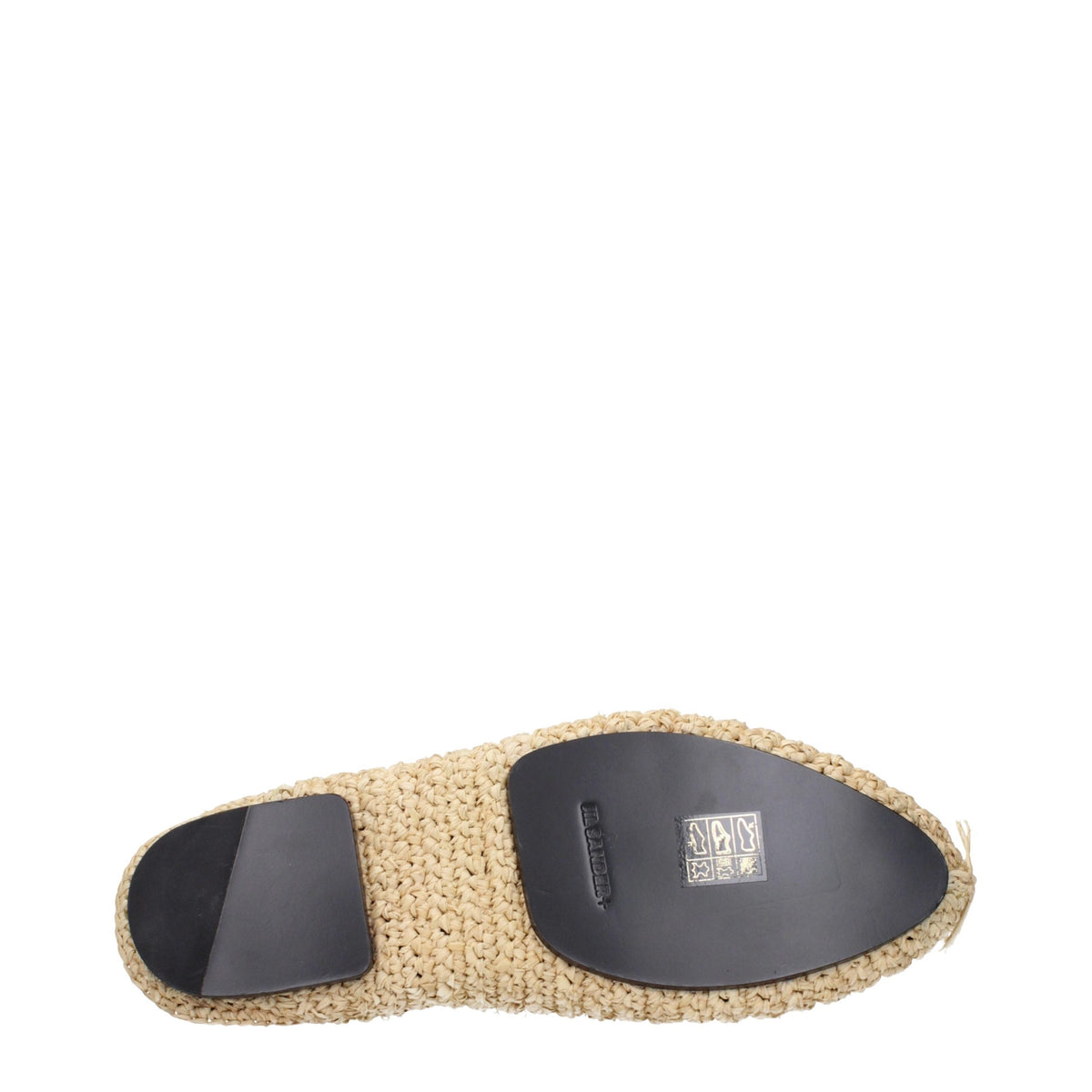 Jil Sander Beigefarbene Raffia-Pantoffeln
