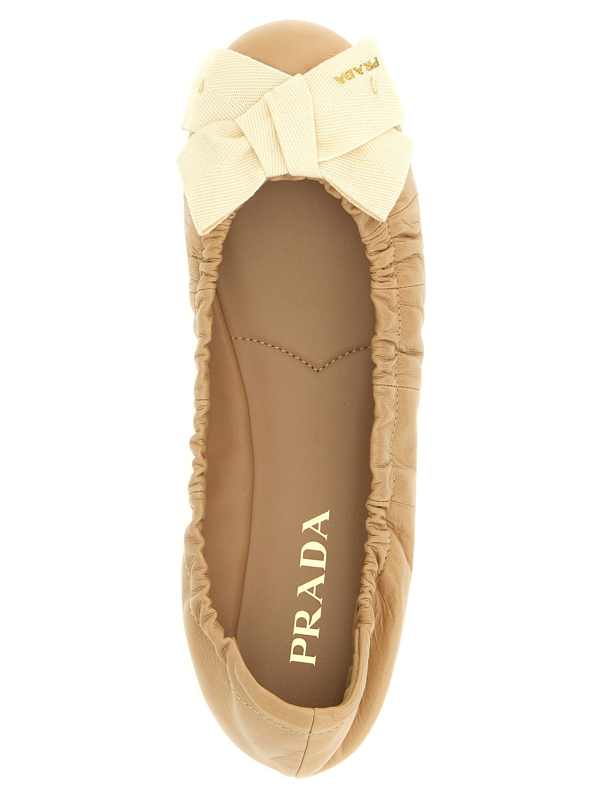 Ballerine Prada in pelle di vitello beige