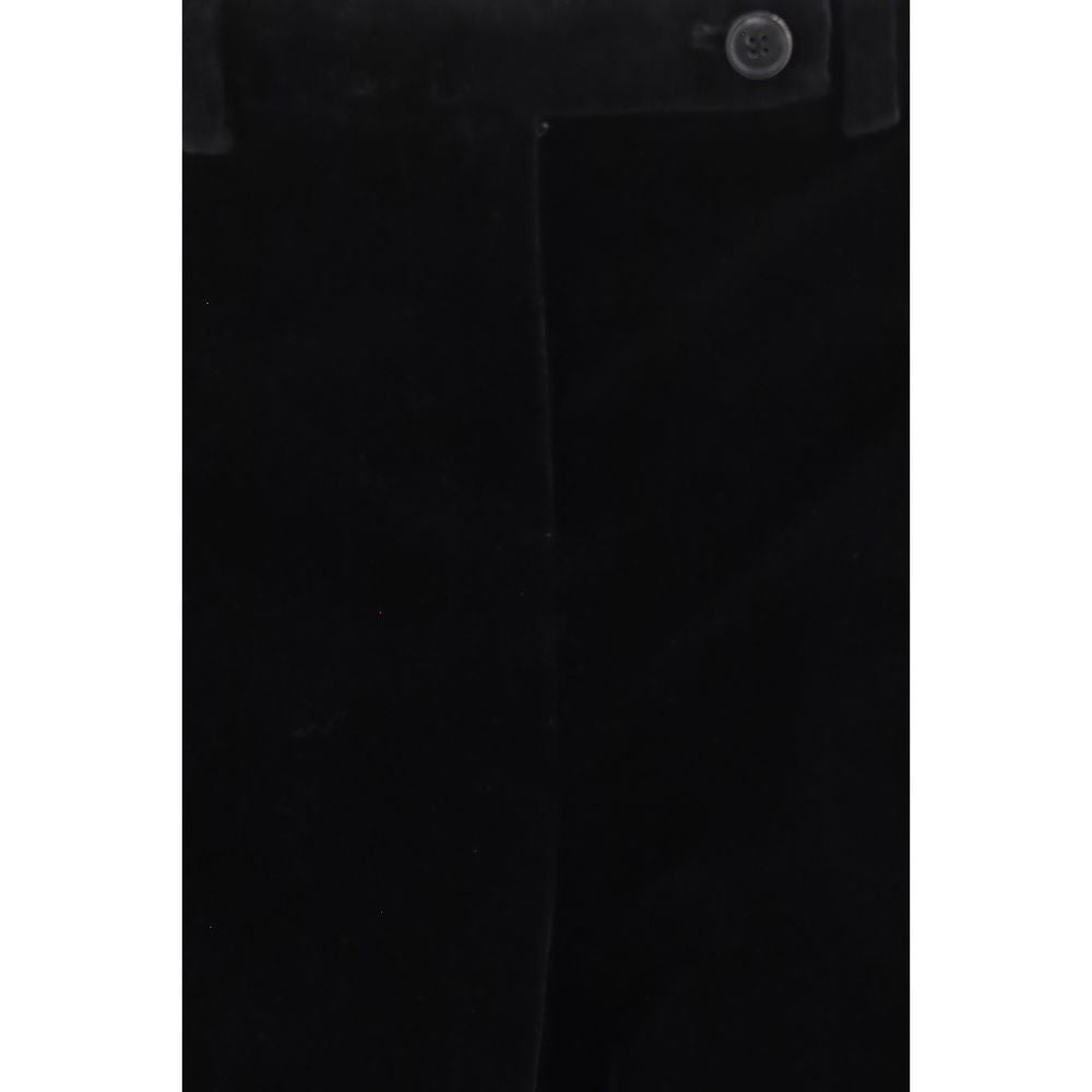 Khaite Black Viscose Casual Trousers