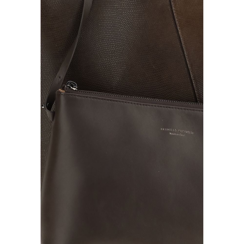 Brunello Cucinelli Braune Kalbsleder Handtasche