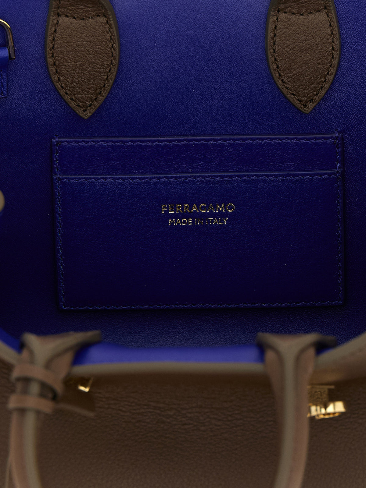 Borsa a mano Ferragamo in pelle di vitello marrone