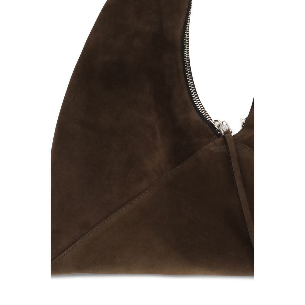 Borsa Moschino in pelle di vitello marrone