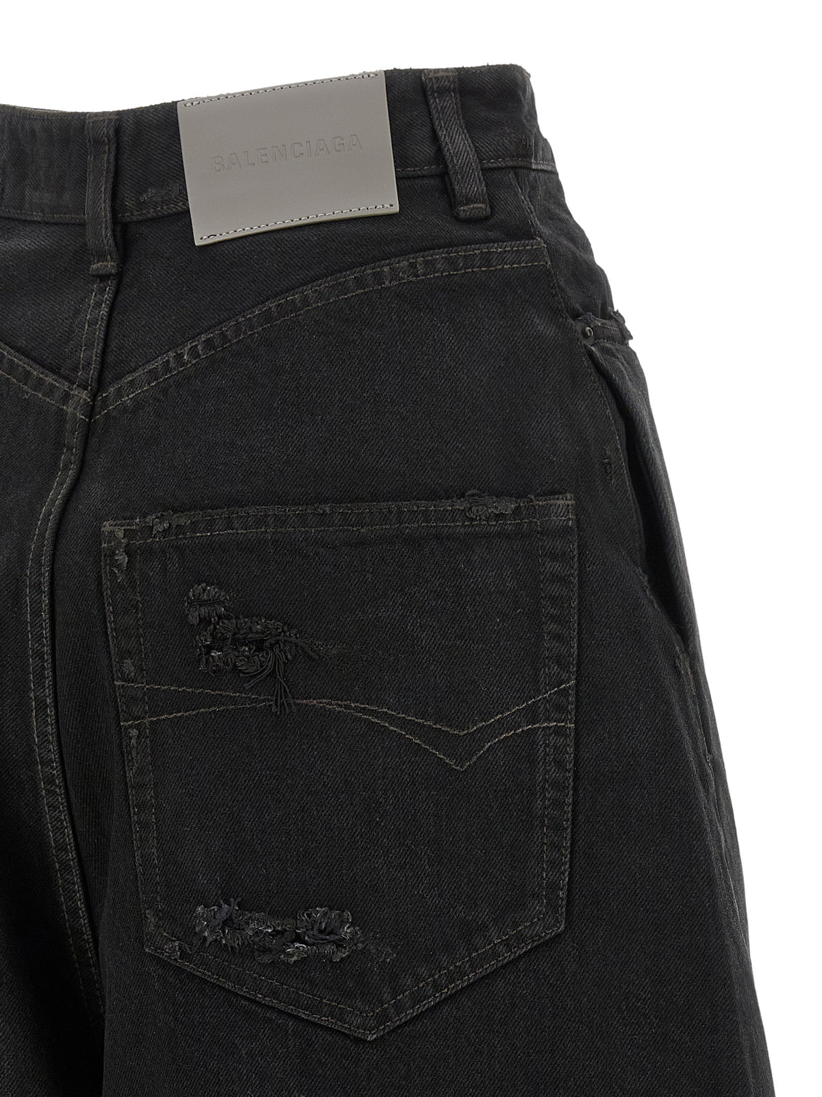 Balenciaga Black Cotton Straight-Leg Jeans