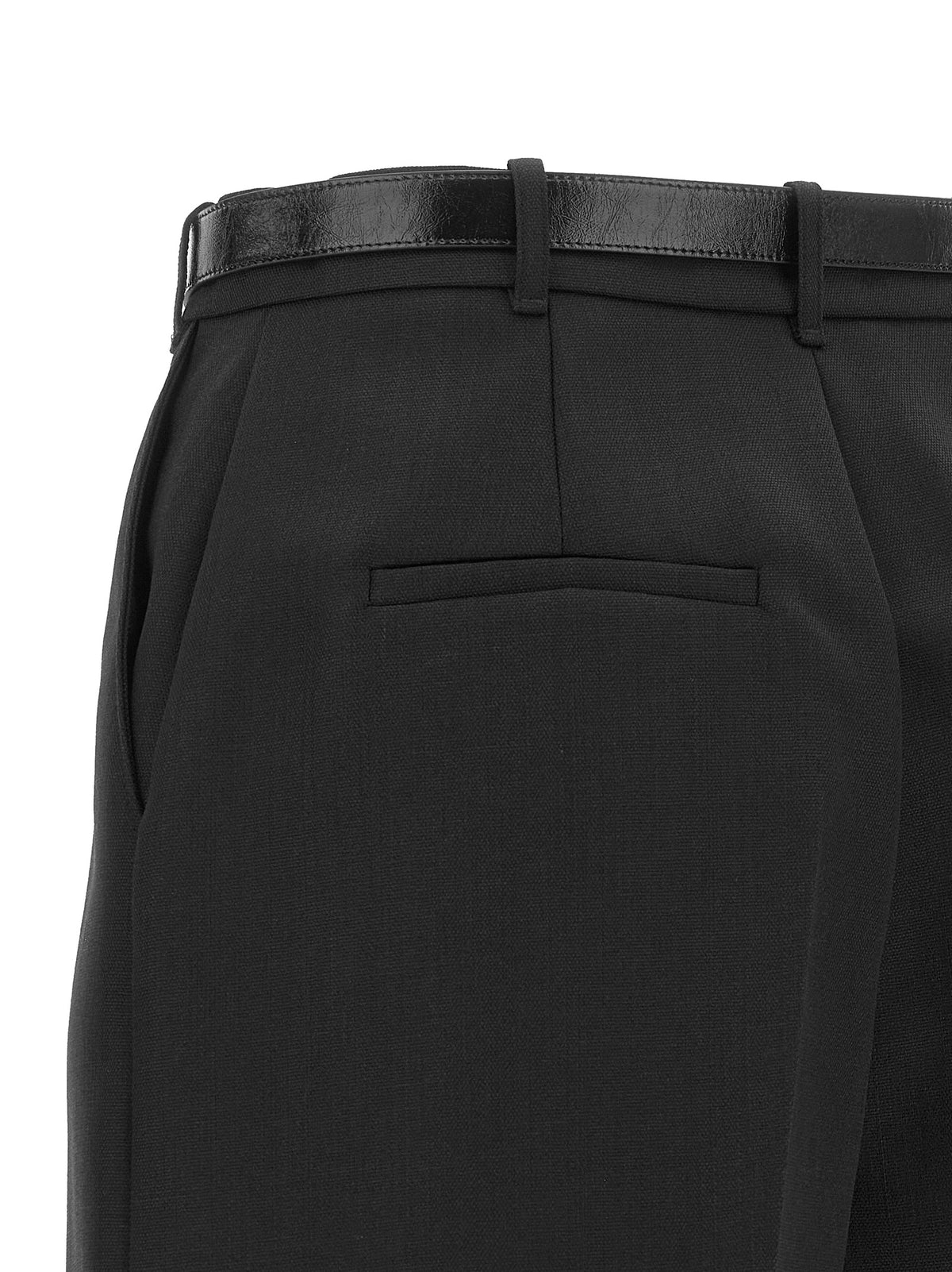 Elisabetta Franchi Black Pure Virgin Wool Bermuda Shorts