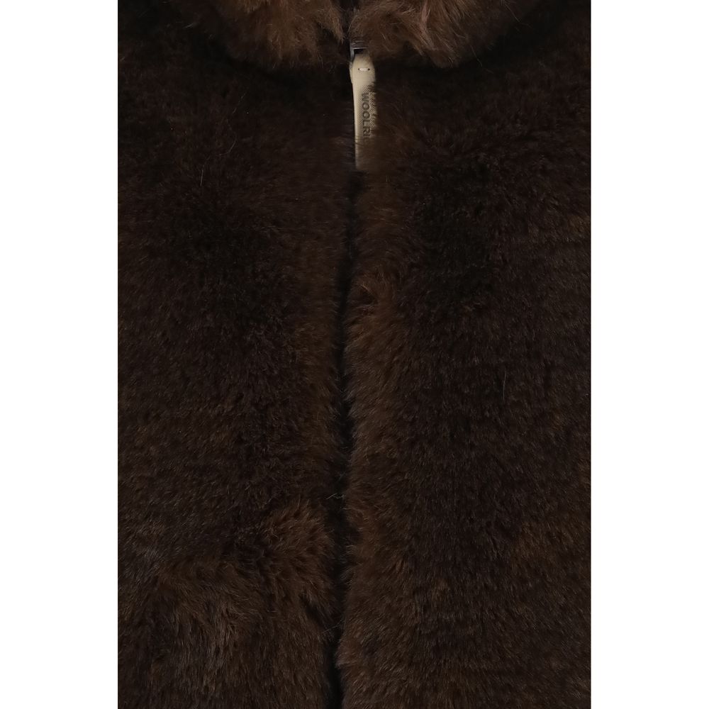 Woolrich marrone giacca smanicata in poliestere