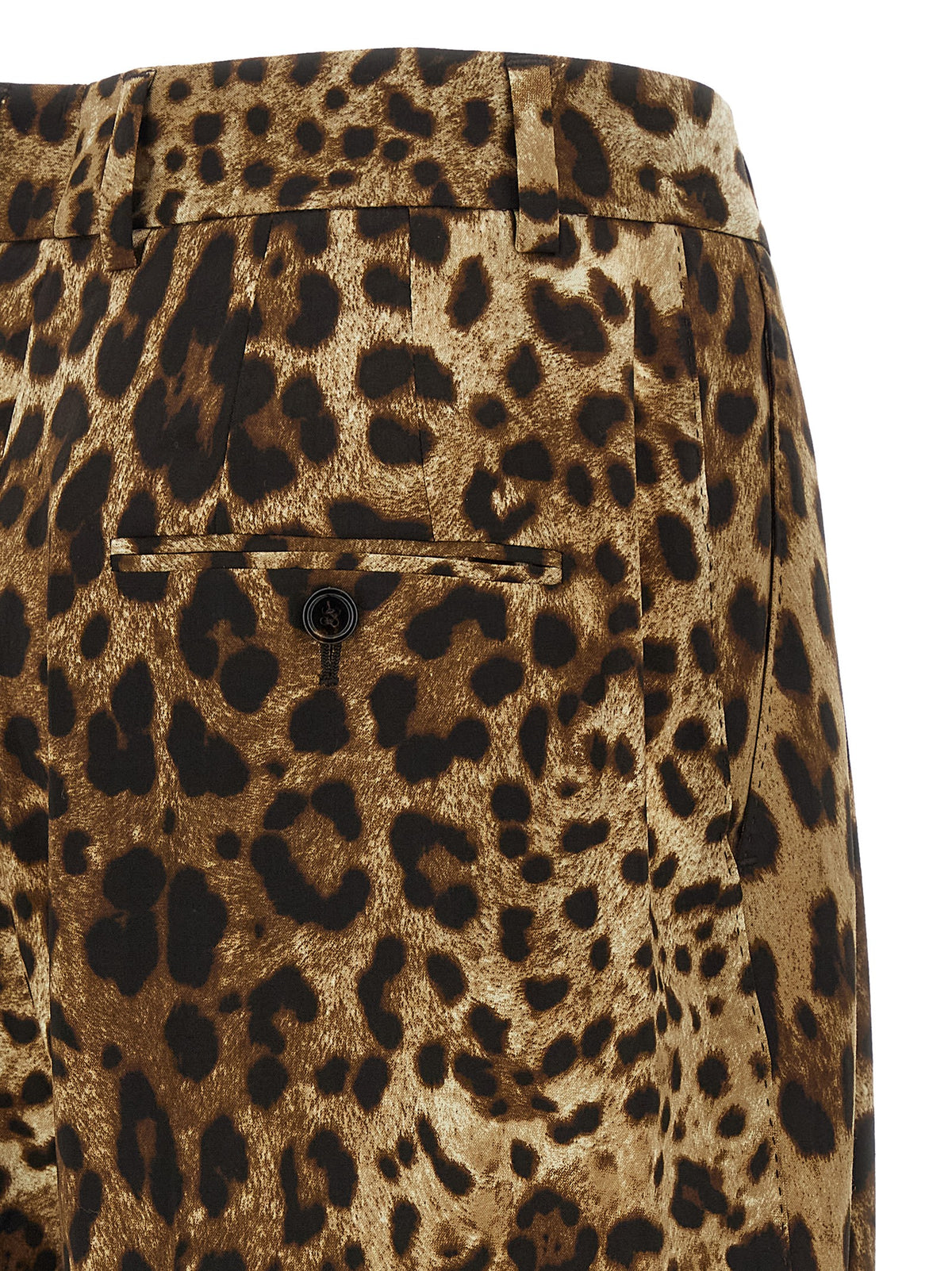 Dolce & Gabbana pantaloni casual marrone in lana