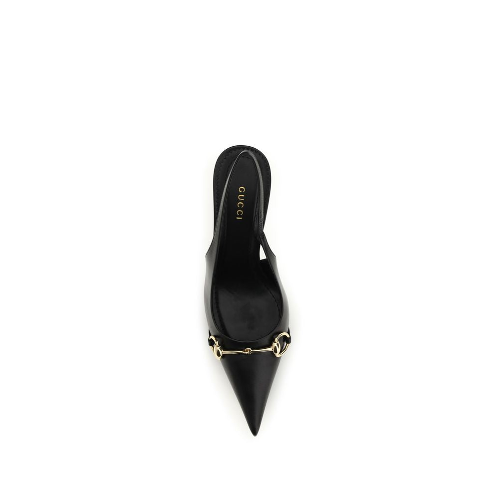 Gucci Schwarze Slingback-Pumps aus Kalbsleder