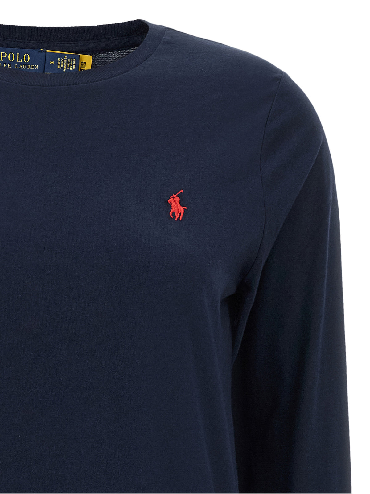 Polo Ralph Lauren Blaues Langarm-T-Shirt aus Baumwolle