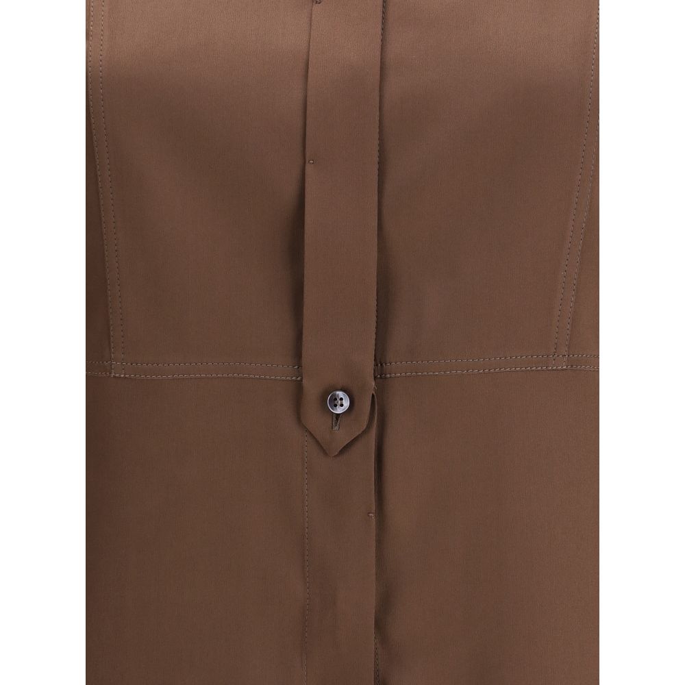 Brunello Cucinelli Kleid aus Stoff in Braun