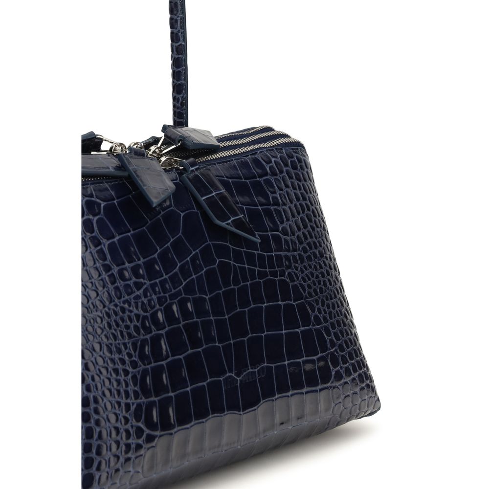 The Attico Schultertasche aus Wildleder in Blau