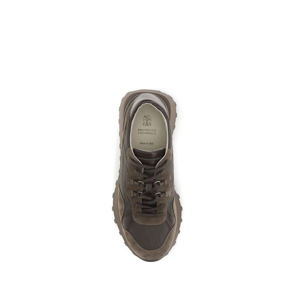 Brunello Cucinelli Sneaker aus Wildleder in Braun