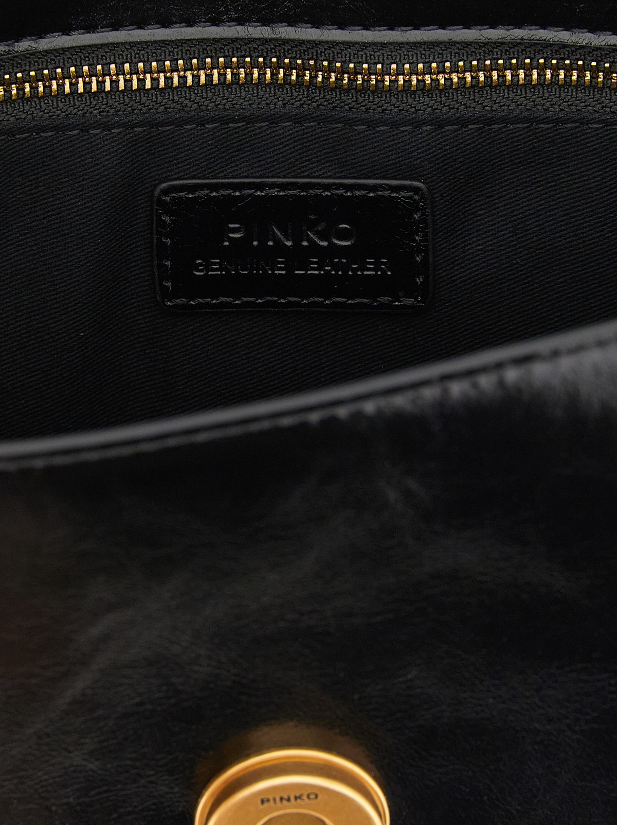 PINKO Schwarze Kalbsleder-Schultertasche – Produktansicht 4 | Arca Lucia