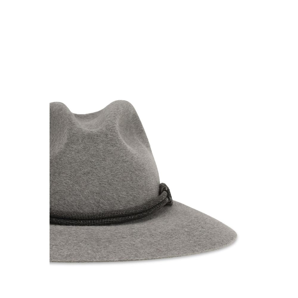 Brunello Cucinelli Accessoire aus Leder in Grau