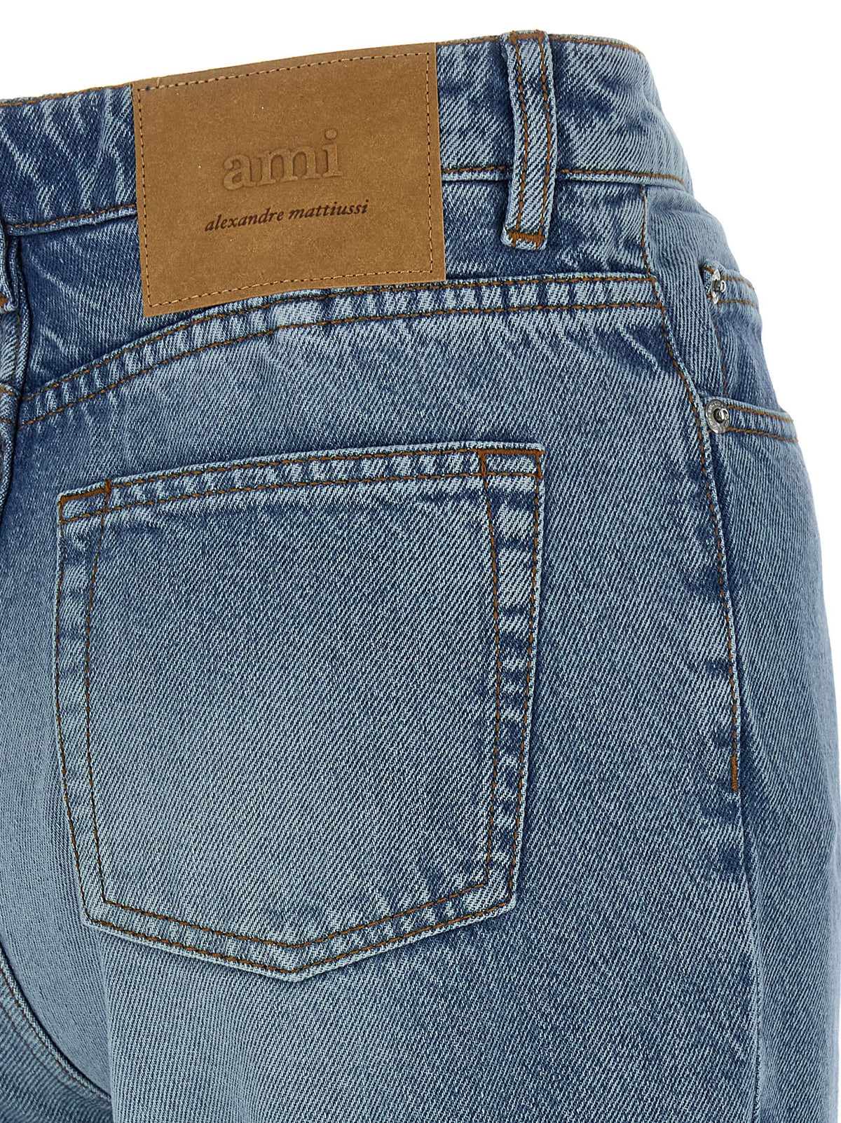 Ami Paris Jeans aus Wildleder in Hellblau