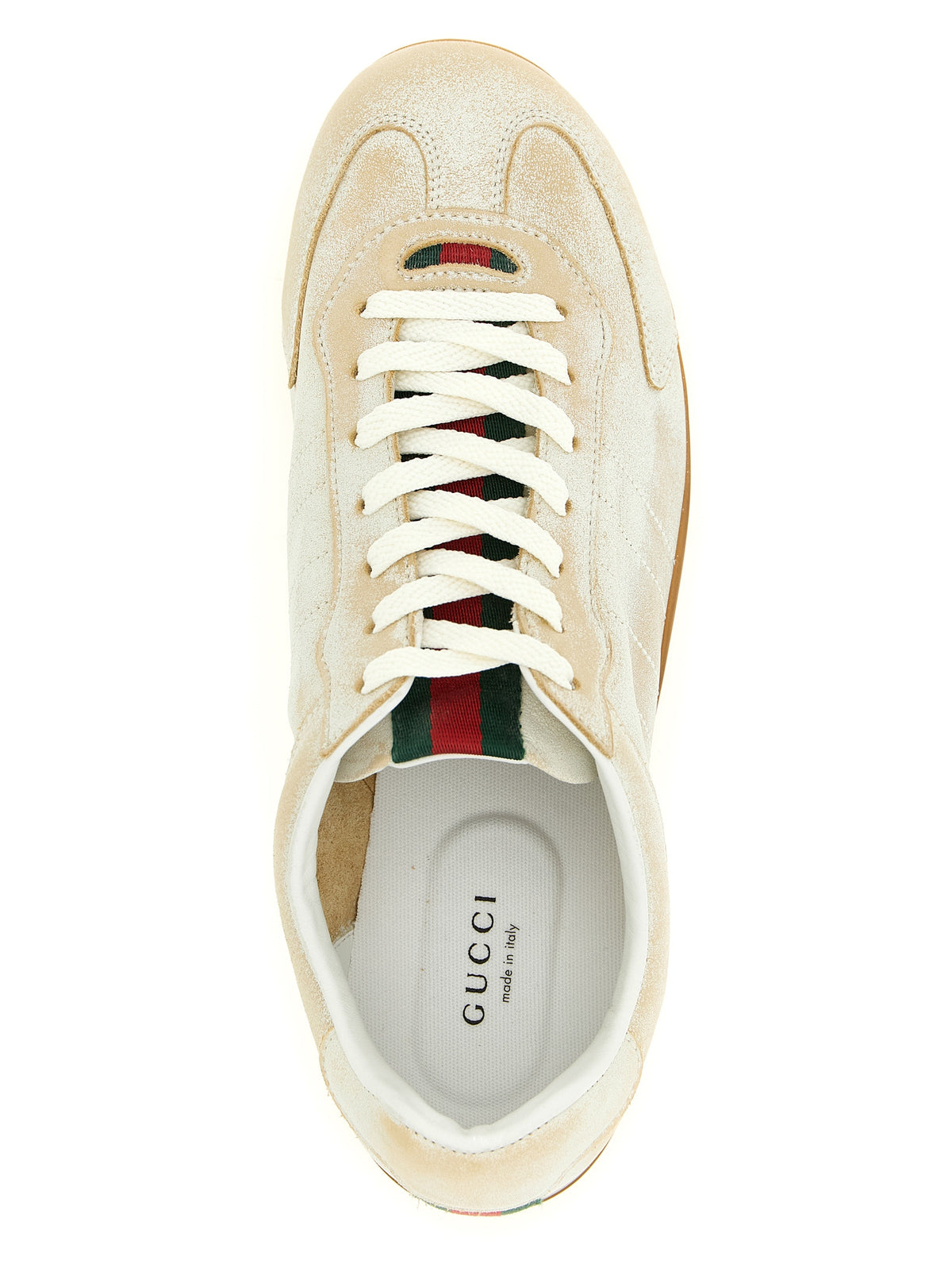 Gucci Sneaker aus Leder in Beige