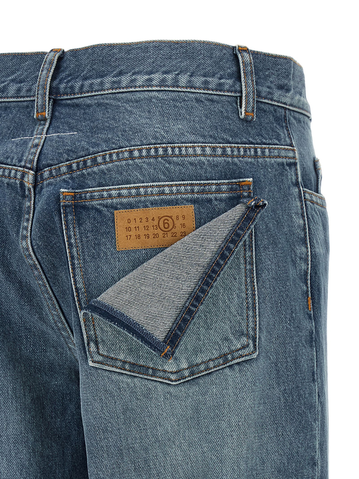 MM6 Maison Margiela Jeans aus Leder in Weiß