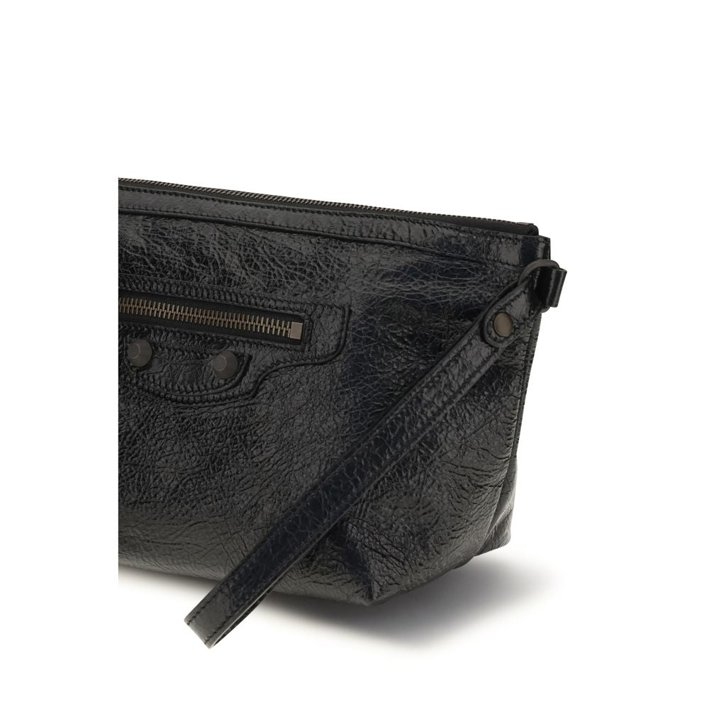 Balenciaga Clutch aus Leder in Schwarz