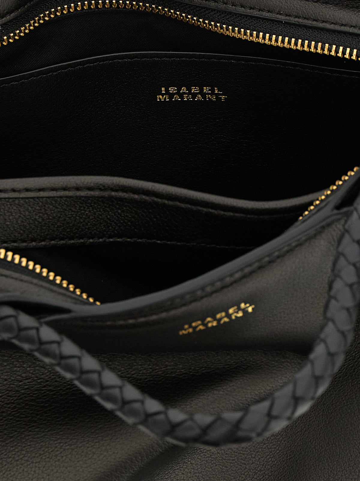 Isabel Marant Schwarze Lammleder-Schultertasche