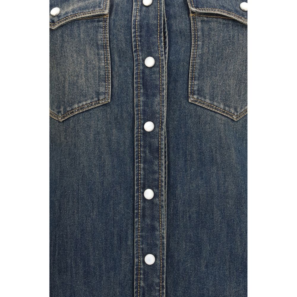 Fendi Blaues Baumwoll-Freizeitkleid